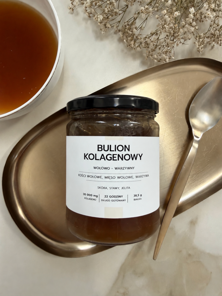 Zestaw bulionów kolagenowych Juice Concept – bulion z kości i mięsa wołowego, 30 g kolagenu i 38,5 g białka w słoiku 500 ml